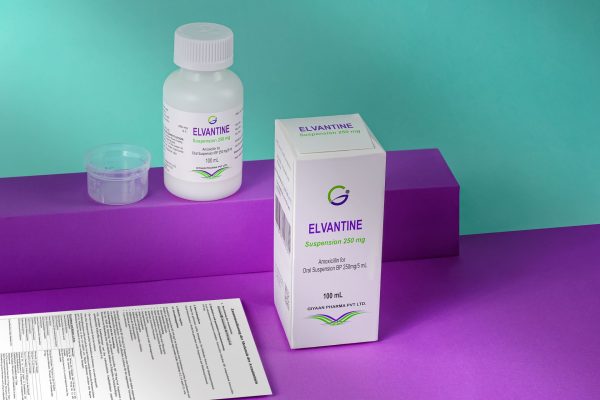 elvantine mvs pharma's product picture with measuring cup and leaflet