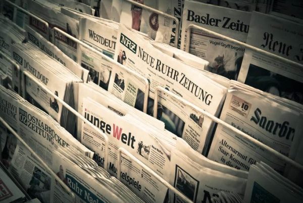 german newspappers on a stand, used in article on missing medicines in Germany