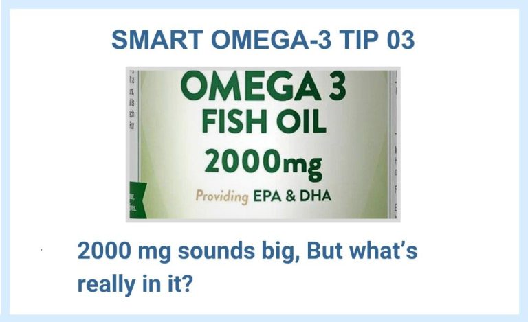 SMART omega-3 tips by MVS PHARMA for total omega amount per capsule